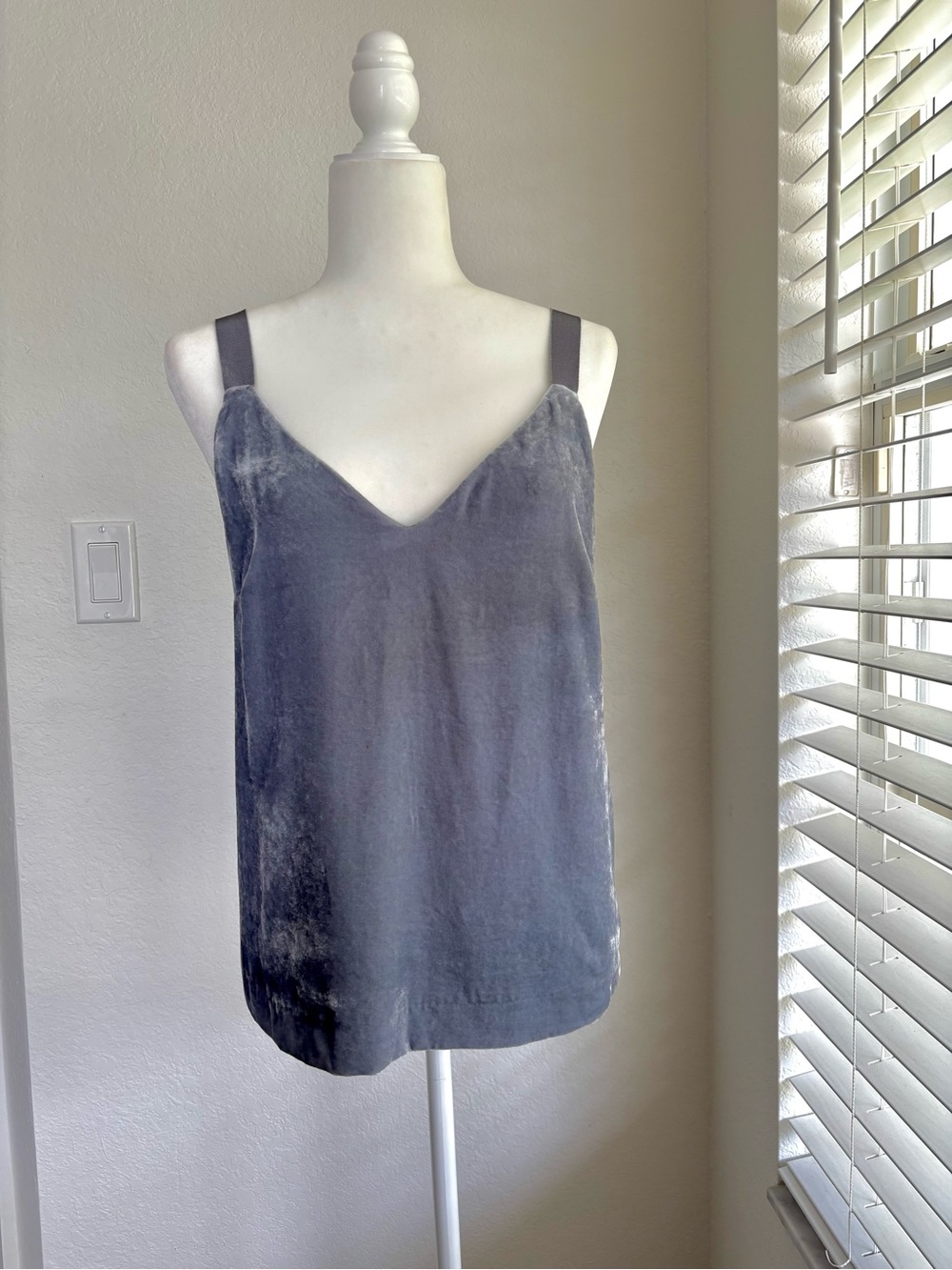 J. Crew Gray Velvet V-Neck Camisole